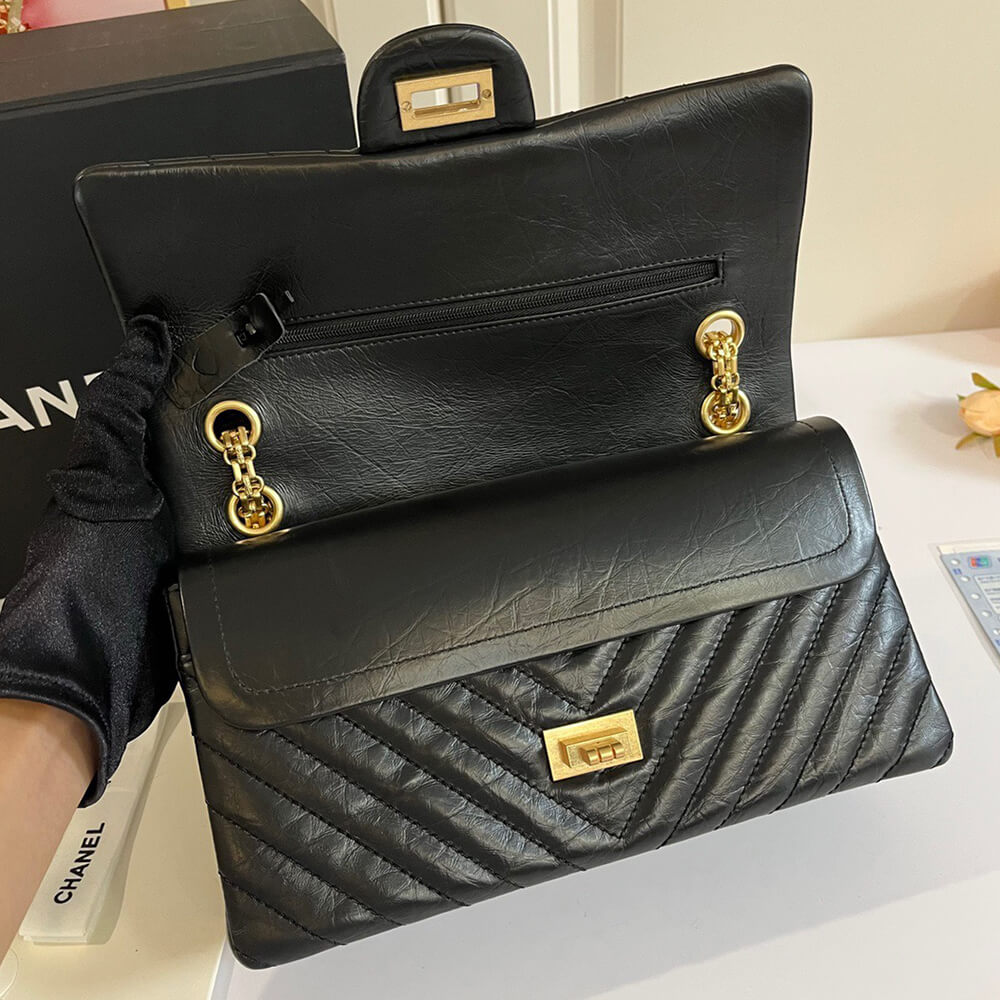 Chanel Calfskin Chevron 2.55