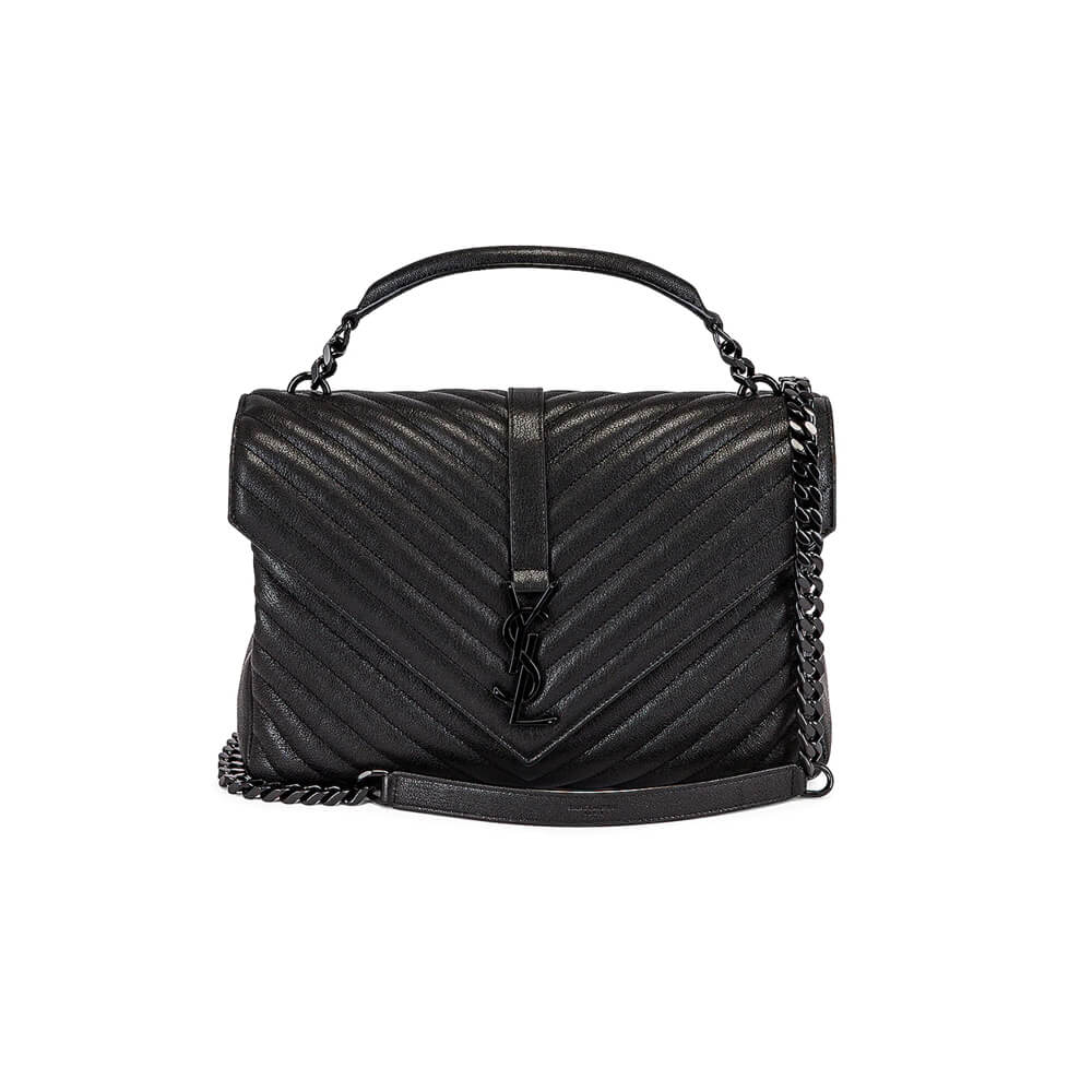 Saint Laurent College quilted-leather satchel bag